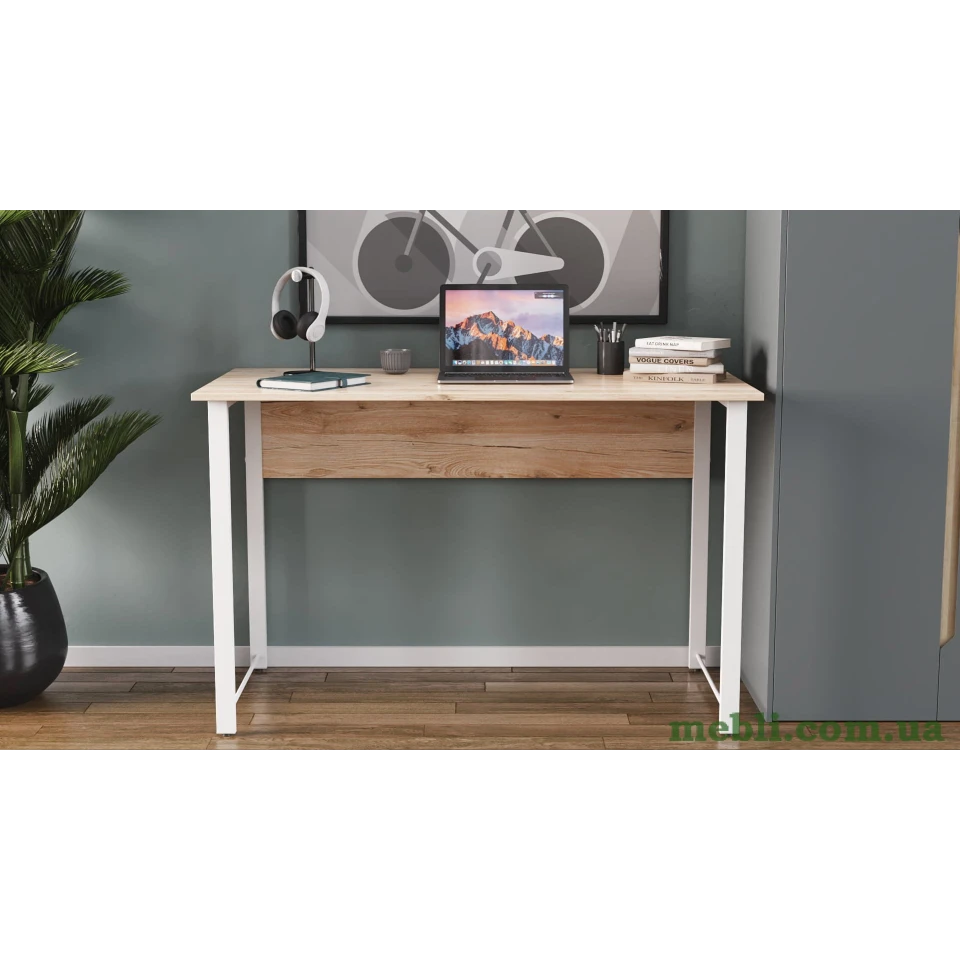 Комп'ютерний стіл Ferrum-decor Курт 75x120x60 білий ДСП Дуб Артізан 16мм