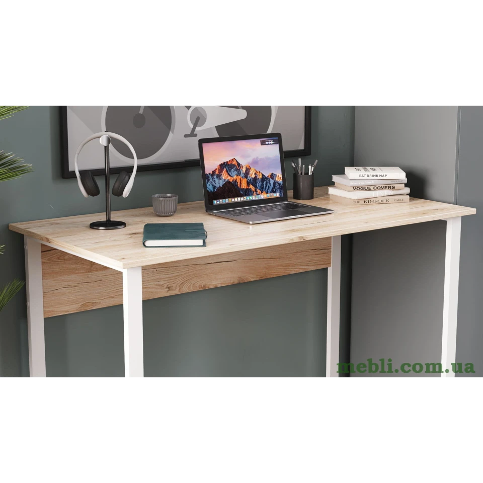 Комп'ютерний стіл Ferrum-decor Курт 75x120x70 білий ДСП Дуб Артізан 32мм