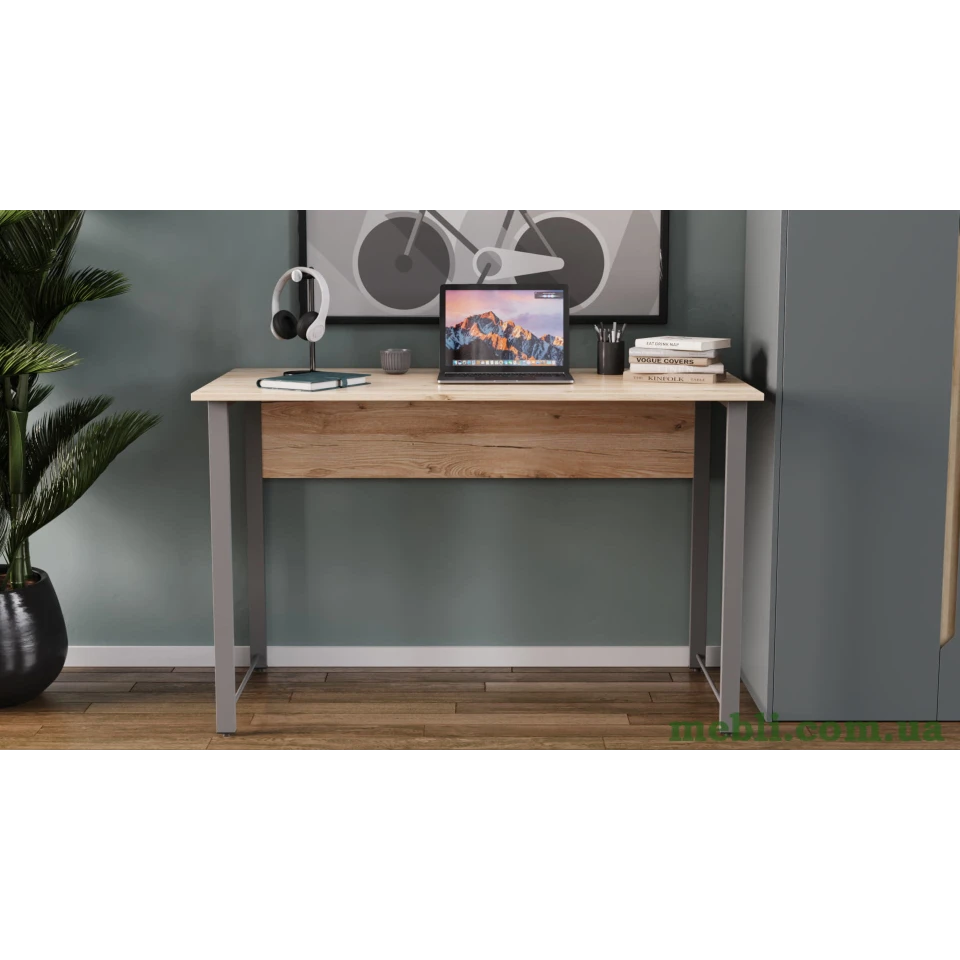 Комп'ютерний стіл Ferrum-decor Курт 75x120x70 сірий ДСП Дуб Артізан 16мм