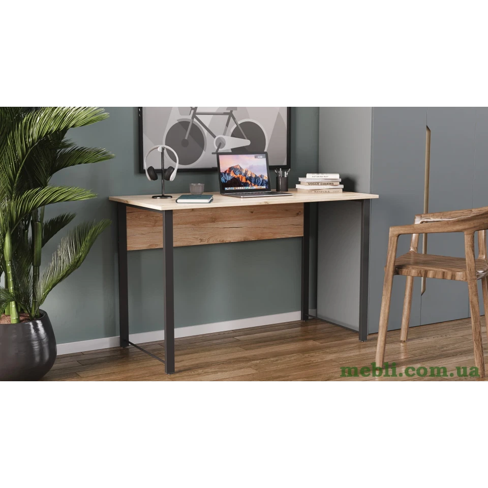 Комп'ютерний стіл Ferrum-decor Курт 75x120x70 чорний ДСП Дуб Артизан 32мм