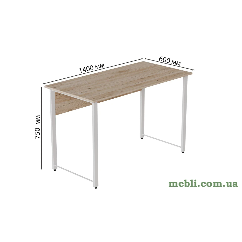 Комп'ютерний стіл Ferrum-decor Курт 75x140x60 білий ДСП Дуб Артізан 16мм