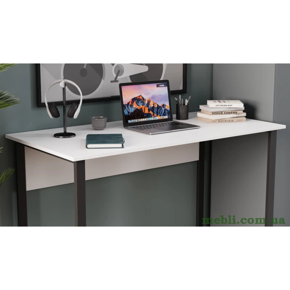 Комп'ютерний стіл Ferrum-decor Курт 75x140x60 чорний ДСП Білий 16мм