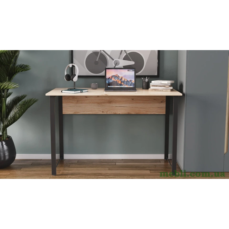 Комп'ютерний стіл Ferrum-decor Курт 75x140x60 чорний ДСП Дуб Артизан 32мм