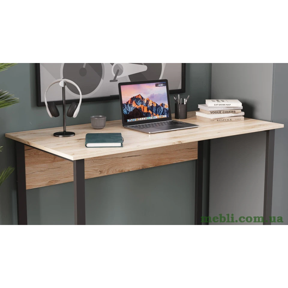 Комп'ютерний стіл Ferrum-decor Курт 75x140x60 чорний ДСП Дуб Артизан 32мм
