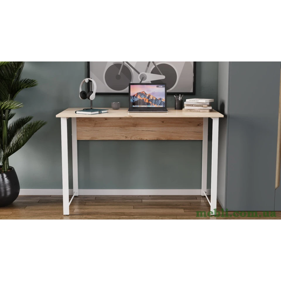 Комп'ютерний стіл Ferrum-decor Курт 75x140x70 білий ДСП Дуб Артізан 16мм