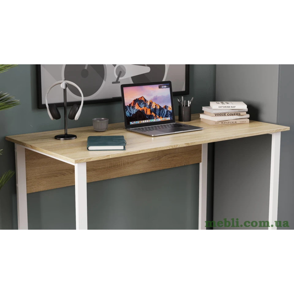 Комп'ютерний стіл Ferrum-decor Курт 75x140x70 білий ДСП Дуб Сонома 16мм