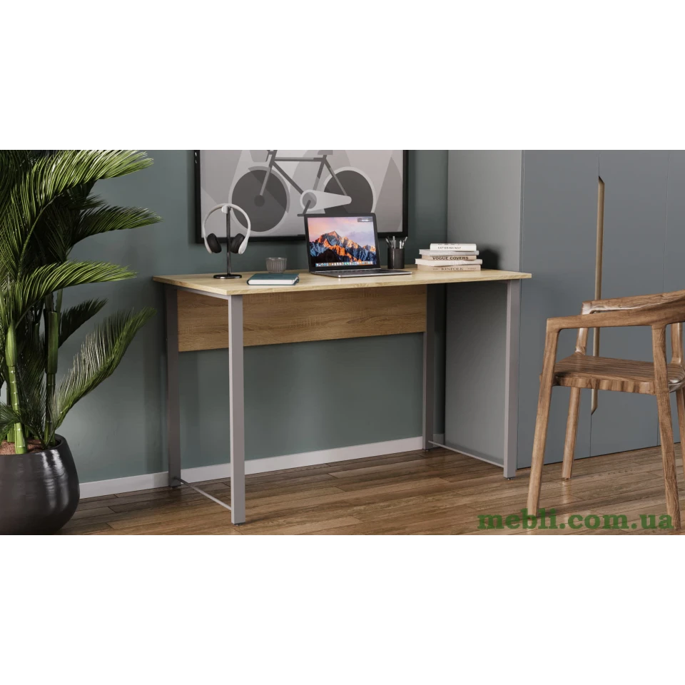 Комп'ютерний стіл Ferrum-decor Курт 75x140x70 сірий ДСП Дуб Сонома 16мм