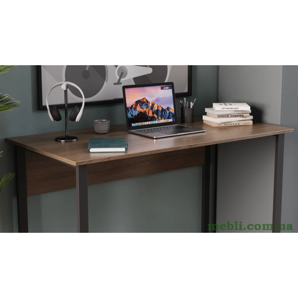 Комп'ютерний стіл Ferrum-decor Курт 75x140x70 чорний ДСП Дуб Сонома Труфель 16мм