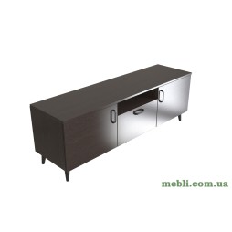 Лестер на конусних ніжках Ferrum-decor 48x139x38 Чорний метал ДСП Венге Магія