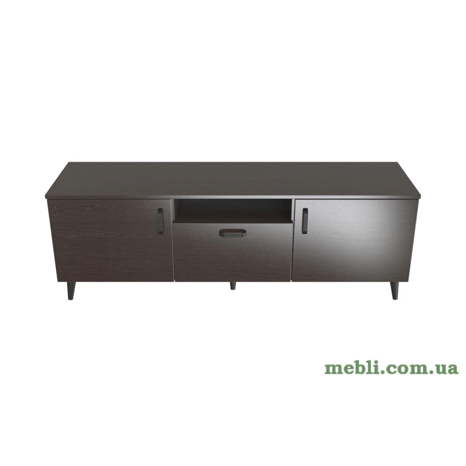 Лестер на конусних ніжках Ferrum-decor 48x139x38 Чорний метал ДСП Венге Магія