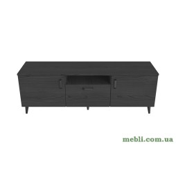 Тумба Лестер на конусних ніжках Ferrum-decor 48x139x38 Чорний метал ДСП Сосна Кембра