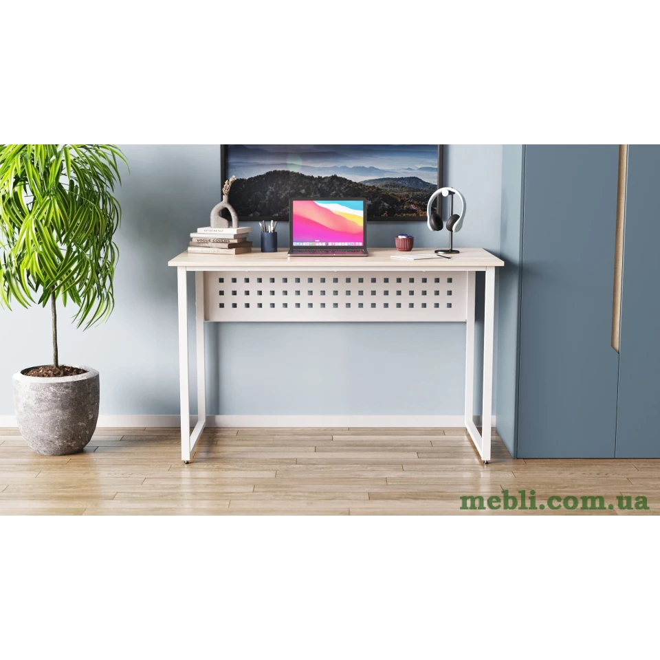 Комп'ютерний стіл Ferrum-decor Майк 75x100x60 білий ДСП Дуб Артізан 16мм