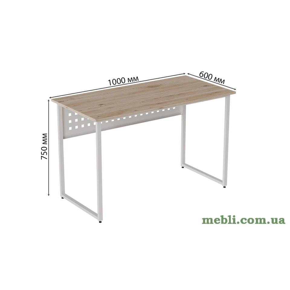 Комп'ютерний стіл Ferrum-decor Майк 75x100x60 білий ДСП Дуб Артізан 16мм