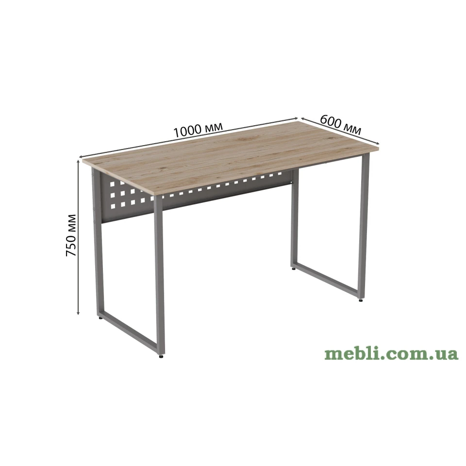 Комп'ютерний стіл Ferrum-decor Майк 75x100x60 сірий ДСП Дуб Артізан 32мм