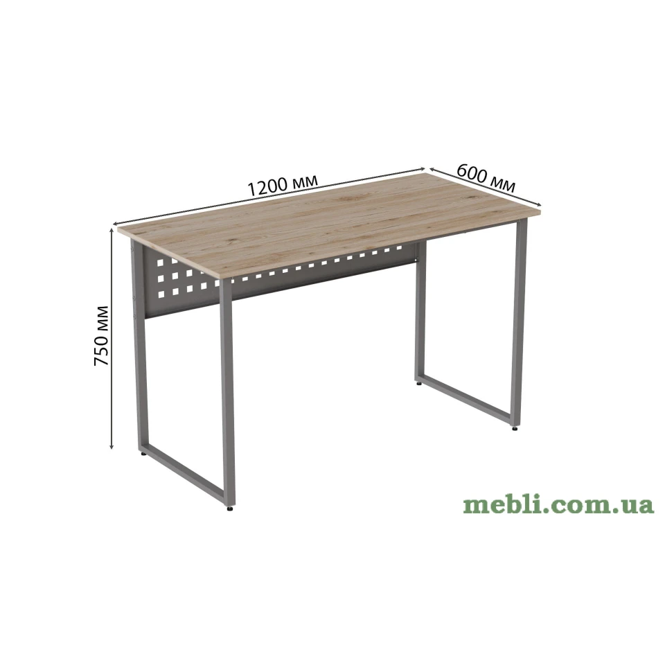 Комп'ютерний стіл Ferrum-decor Майк 75x120x60 сірий ДСП Дуб Артізан 32мм