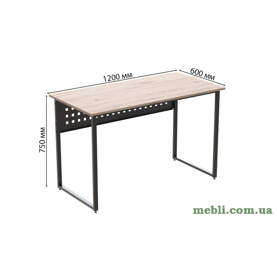 Комп'ютерний стіл Ferrum-decor Майк 75x120x60 чорний ДСП Дуб Артизан 32мм