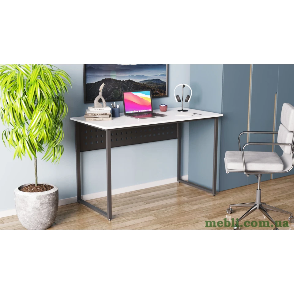 Комп'ютерний стіл Ferrum-decor Майк 75x140x60 чорний ДСП Білий 16мм