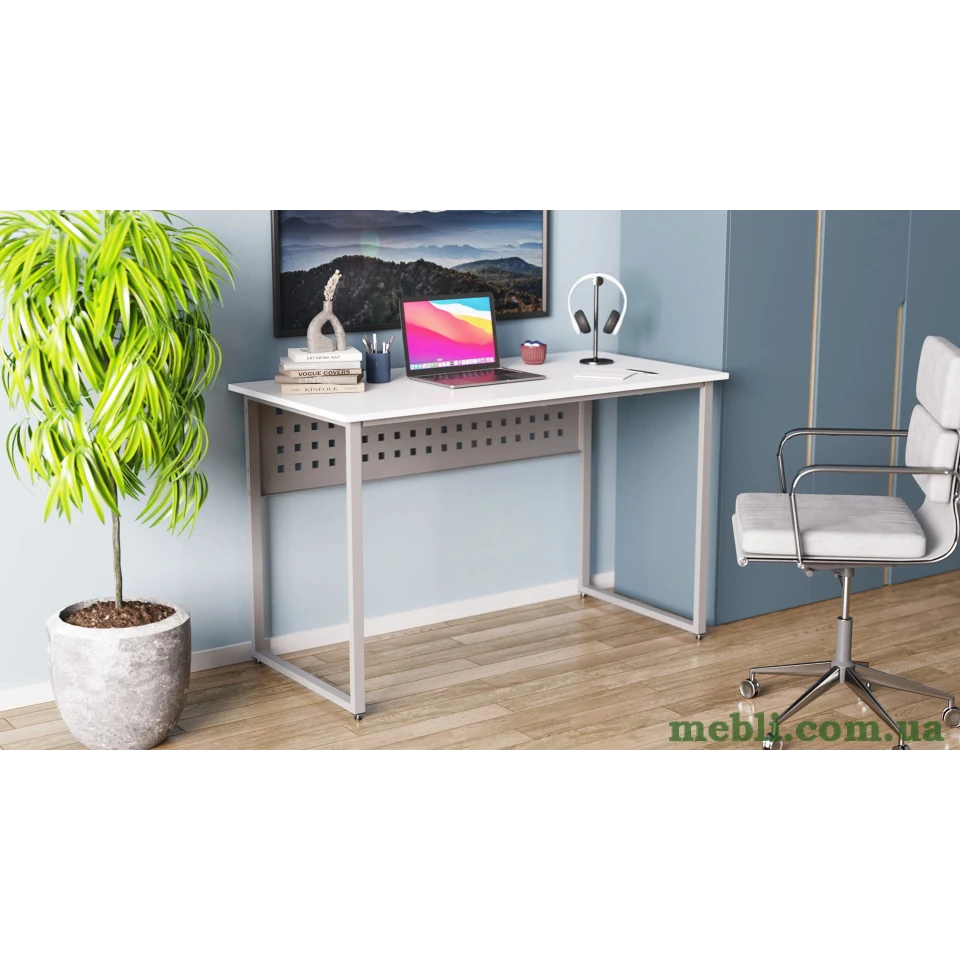 Комп'ютерний стіл Ferrum-decor Майк 75x140x70 сірий ДСП Білий 16мм