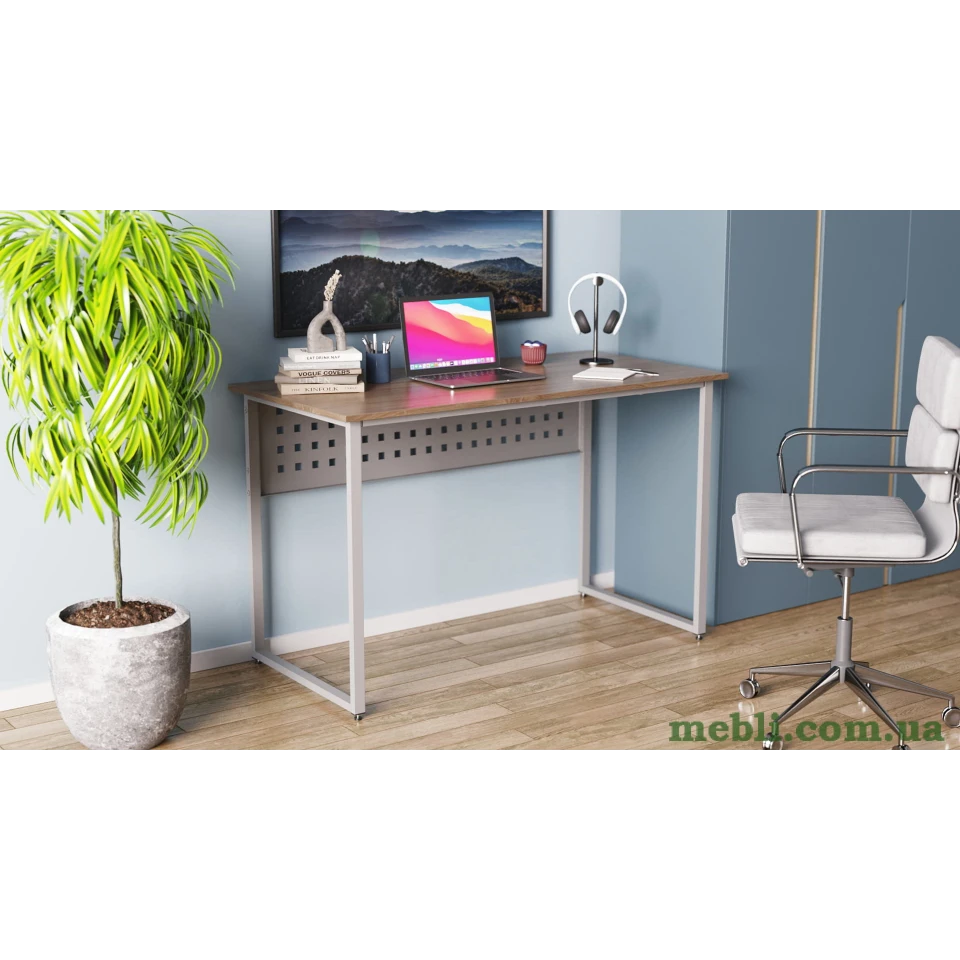 Комп'ютерний стіл Ferrum-decor Майк 75x140x70 сірий ДСП Дуб Сонома Труфель 16мм