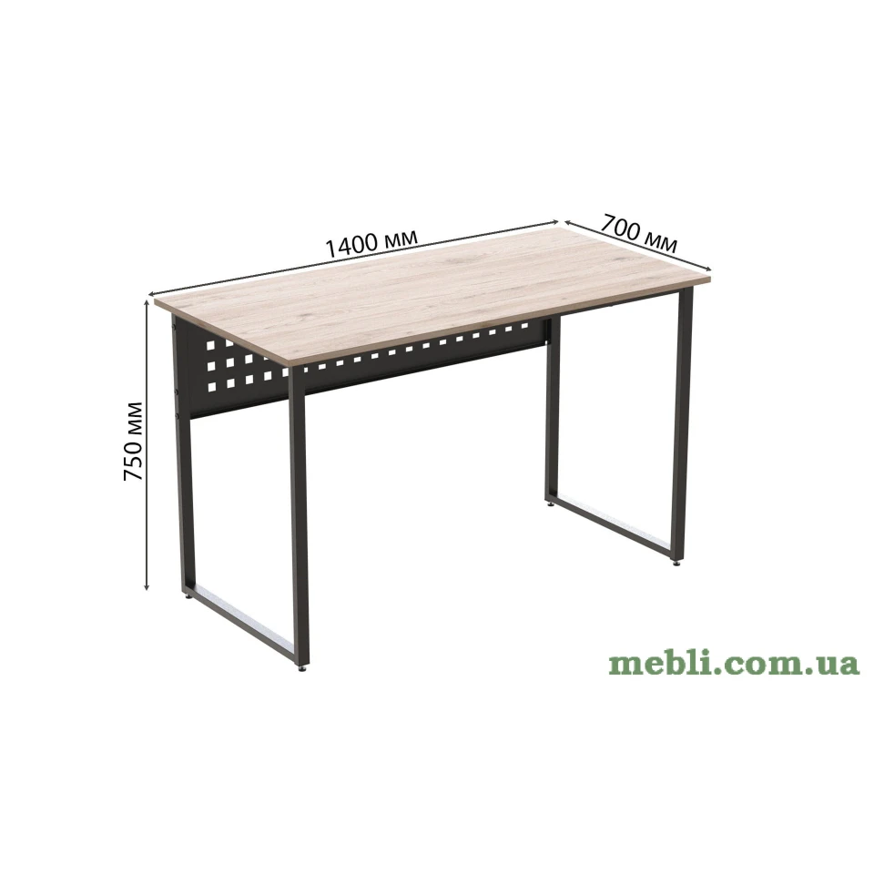 Комп'ютерний стіл Ferrum-decor Майк 75x140x70 чорний ДСП Дуб Артизан 16мм