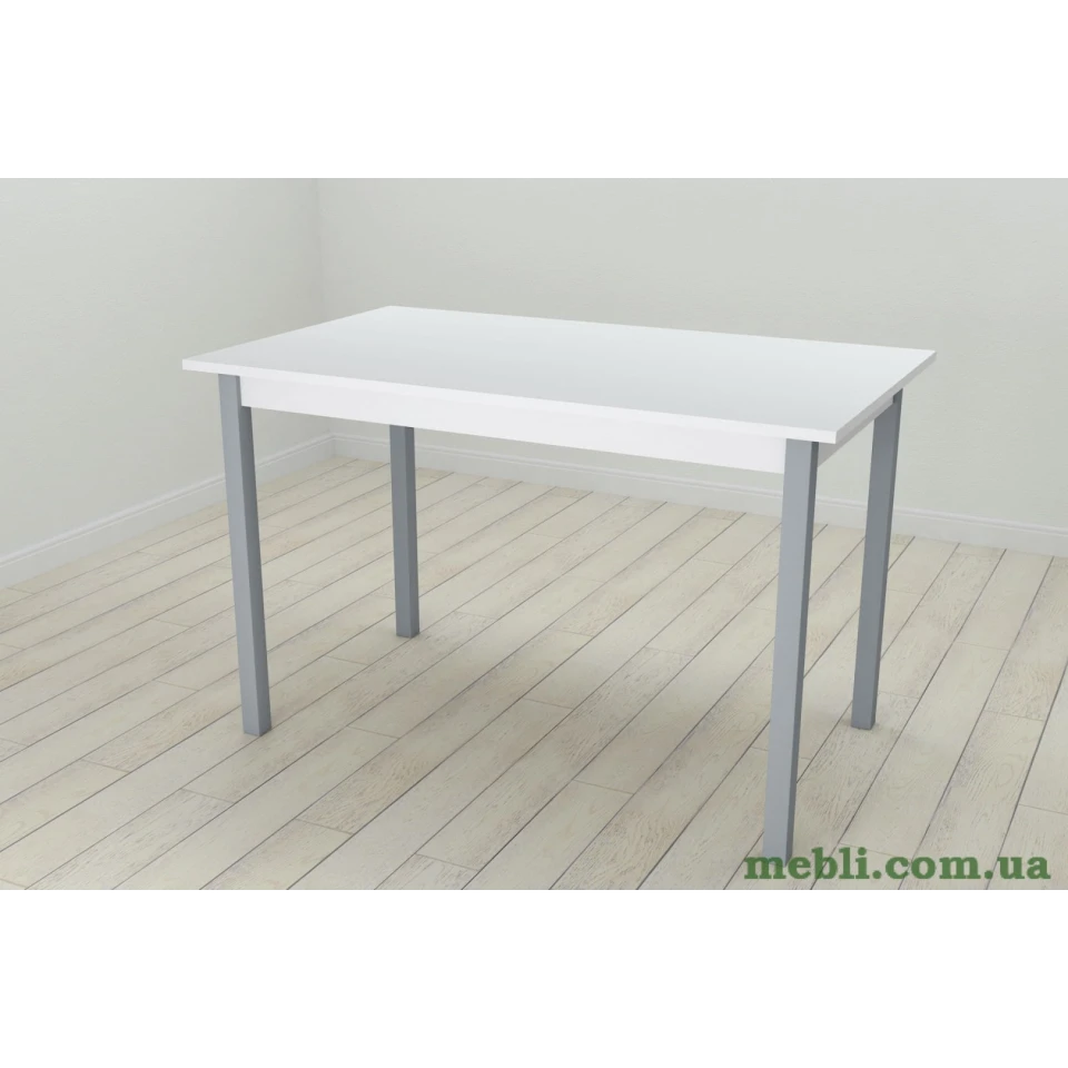 Стіл кухонний Ferrum-decor Маріо 75x120x60 Сірий ДСП Біле 16мм