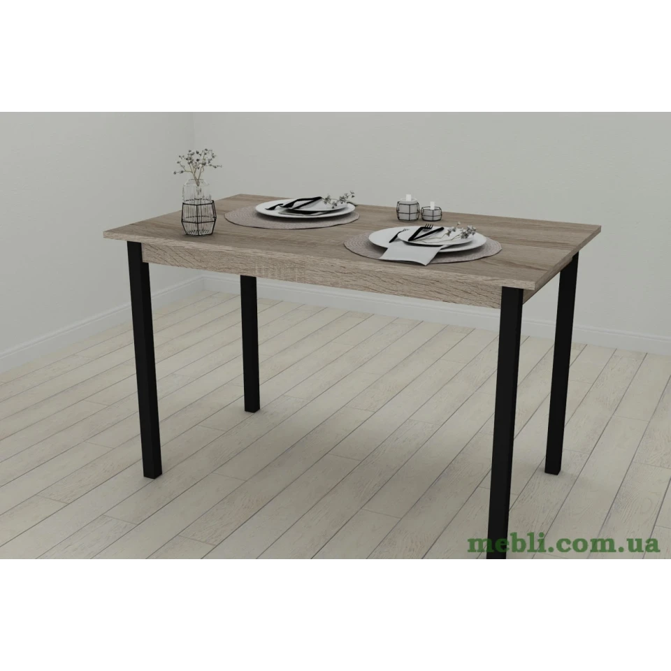 Стіл кухонний Ferrum-decor Маріо 75x120x60 Чорний ДСП Сонома Трюфель 16мм
