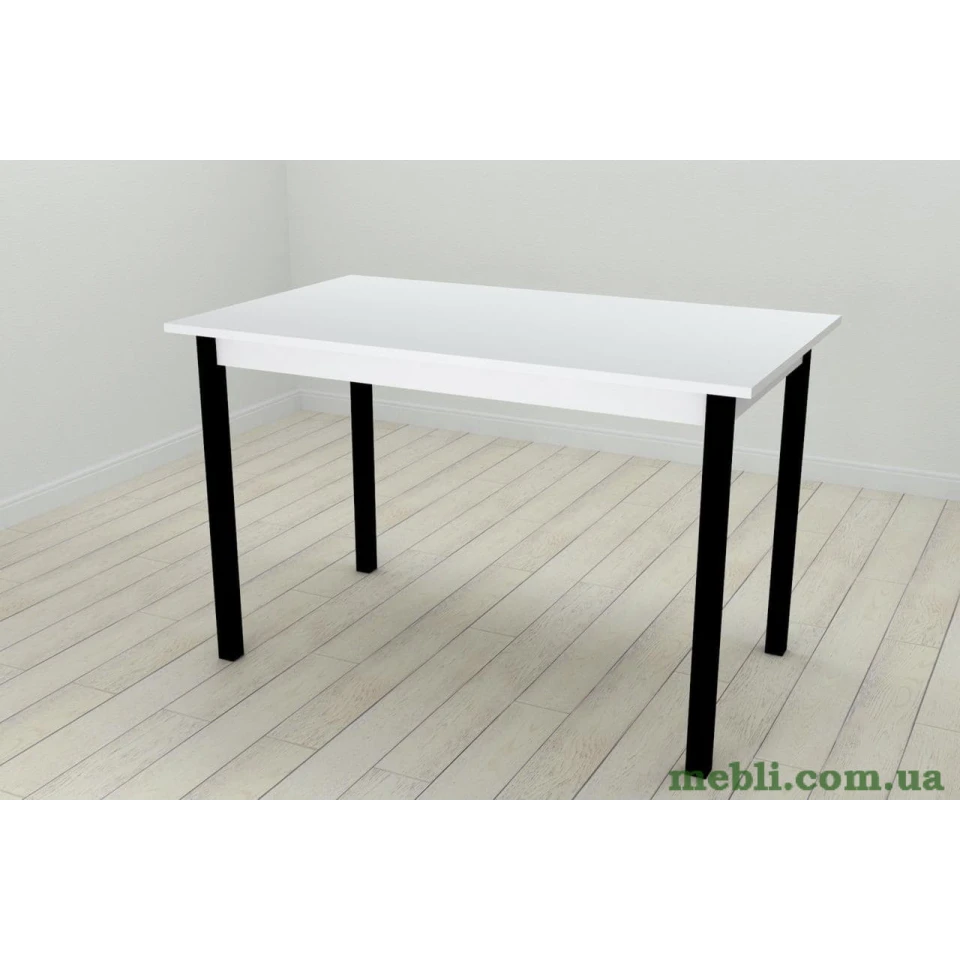 Стіл кухонний Ferrum-decor Маріо 75x120x70 Чорний ДСП Біле 16мм