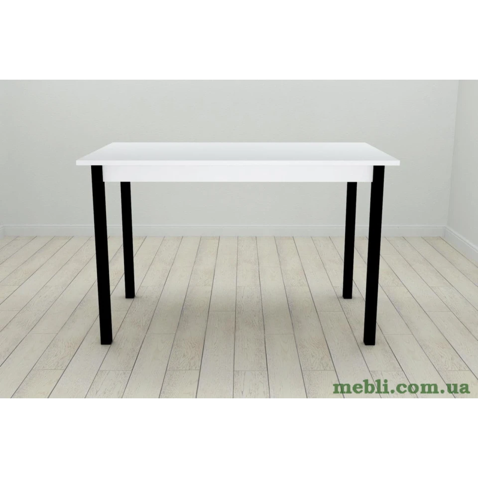 Стіл кухонний Ferrum-decor Маріо 75x120x70 Чорний ДСП Біле 16мм