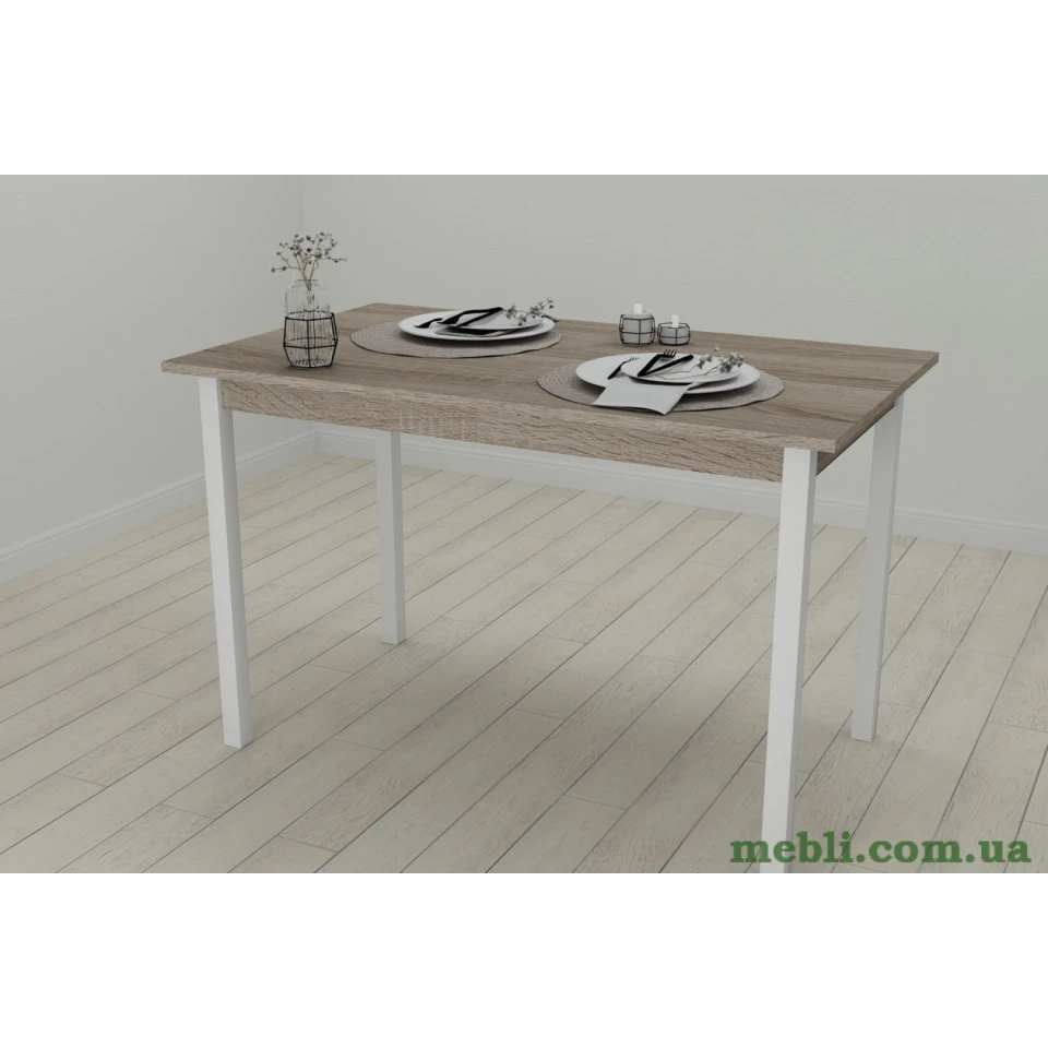 Стіл кухонний Ferrum-decor Маріо 75x120x80 Білий ДСП Сонома Трюфель 16мм