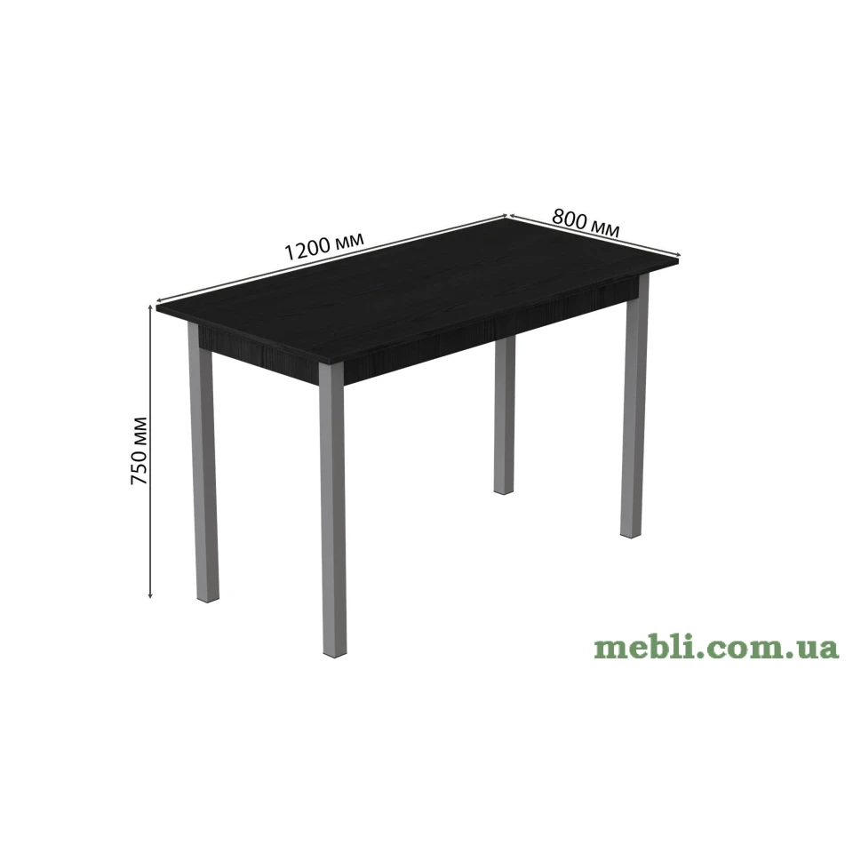 Стіл кухонний Ferrum-decor Маріо 75x120x80 Сірий ДСП Сосна Кембра 16мм
