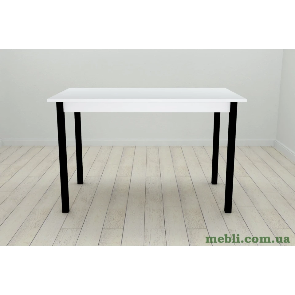 Стіл кухонний Ferrum-decor Маріо 75x120x80 Чорний ДСП Біле 16мм