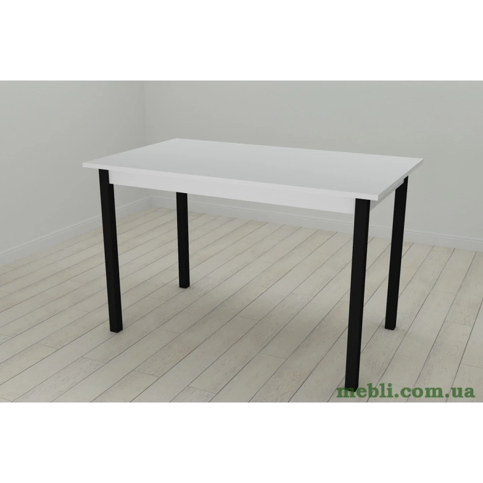 Стіл кухонний Ferrum-decor Маріо 75x120x80 Чорний ДСП Біле 16мм