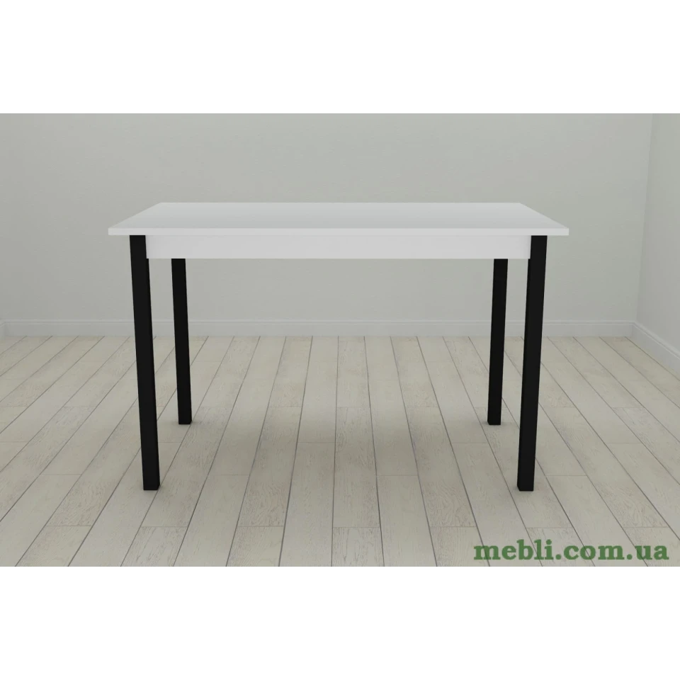Стіл кухонний Ferrum-decor Маріо 75x120x80 Чорний ДСП Біле 16мм