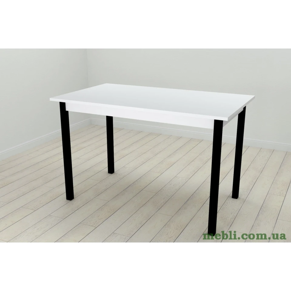 Стіл кухонний Ferrum-decor Маріо 75x120x80 Чорний ДСП Біле 16мм