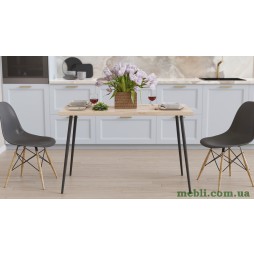 Кухонний стіл Марсель 30 Ferrum-decor 75x120x60 Чорний метал ДСП Дуб Сан-Марино 32 мм