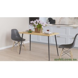 Кухонний стіл Марсель 30 Ferrum-decor 75x120x70 Чорний метал ДСП Дуб Артизан 32 мм