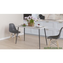 Кухонний стіл Марсель 40 Ferrum-decor 75x120x70 Чорний метал ДСП Бетон