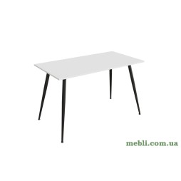 Кухонний стіл Марсель 40 Ferrum-decor 75x120x70 Чорний метал ДСП Білий