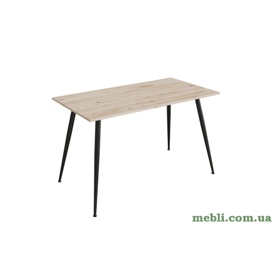 Кухонний стіл Марсель 40 Ferrum-decor 75x120x70 Чорний метал ДСП Дуб Сан-Марино