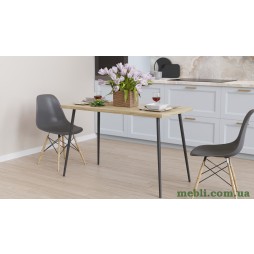 Кухонний стіл Марсель 40 Ferrum-decor 75x120x70 Чорний метал ДСП Дуб Сонома