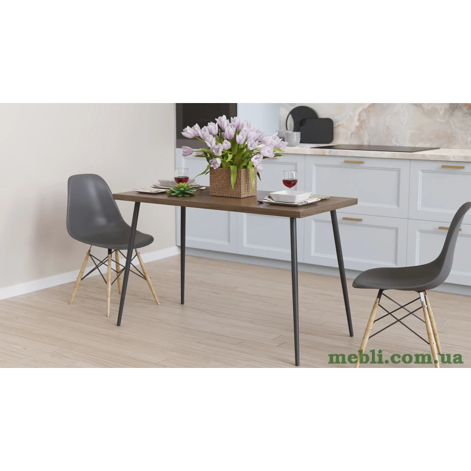 Кухонний стіл Марсель 40 Ferrum-decor 75x120x70 Чорний метал ДСП Дуб Сонома Трюфель