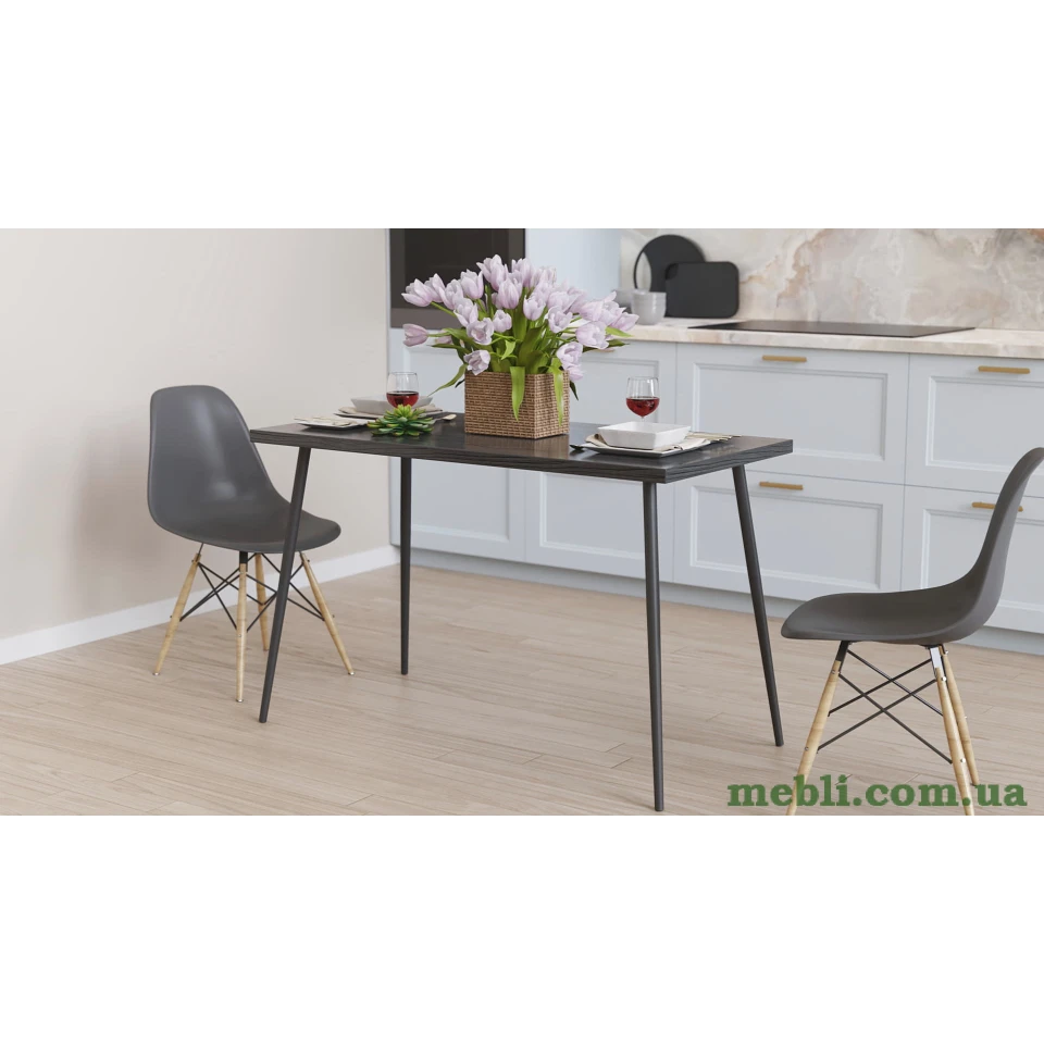 Кухонний стіл Марсель 40 Ferrum-decor 75x120x70 Чорний метал ДСП Сосна Кембра
