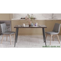 Кухонний стіл Марсель 50 Ferrum-decor 75x120x60 Чорний метал ДСП Венге Магія 32 мм