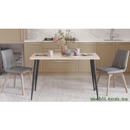 Кухонний стіл Марсель 50 Ferrum-decor 75x120x60 Чорний метал ДСП Дуб Сан-Марино 32 мм