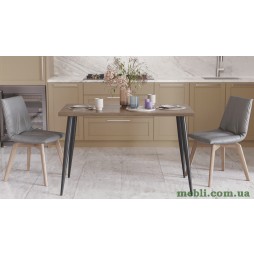 Кухонний стіл Марсель 50 Ferrum-decor 75x120x60 Чорний метал ДСП Дуб Сонома Трюфель 32 мм