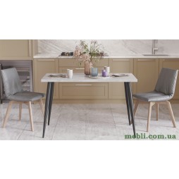 Кухонний стіл Марсель 50 Ferrum-decor 75x120x70 Чорний метал ДСП Бетон 32 мм