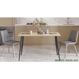 Кухонний стіл Марсель 50 Ferrum-decor 75x120x70 Чорний метал ДСП Дуб Артизан 32 мм