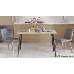 Кухонний стіл Марсель 50 Ferrum-decor 75x120x70 Чорний метал ДСП Дуб Сонома 32 мм