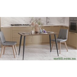 Кухонний стіл Марсель 50 Ferrum-decor 75x120x70 Чорний метал ДСП Дуб Сонома Трюфель 32 мм