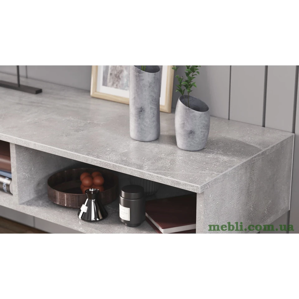 Тумба під ТВ Невада Ferrum-decor 45x100x38 Чорний метал ДСП Бетон
